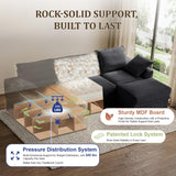 NABUMI 142" Modular Sectional Sofa with Storage, Oversized U-Shaped Boneless Couch with Ottoman, 27" Deep Seat Memory Foam Corduroy 6-Seater Cloud Couches for Living Room, Tool-Free Assembly, Black