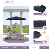 Midtown Umbrellas Push & Pop 10 Ft Patio Umbrellas with Push & Pop Mechanism, 8 Fiberglass Ribs & Sunbrella Fabric – Outdoor Umbrella for Deck, Pool, Cafés and Hotels – Canvas Navy Canopy, Silver Pole