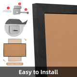 Board2by Extra Large Cork Bulletin Board 96" X 48", Black Wood Framed 8'x4' Corkboard for Wall, Wall Mounted Notice Pin Board with 18 Push Pins for School, Home & Office