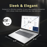 HP 17.3" HD+ Touchscreen Laptop, AMD Ryzen 5 7430U, 16GB RAM, 2TB Storage (1TB SSD+1TB Docking Station Set), AMD Radeon Graphics, Num Keypad, Wi-Fi 6, HD Camera, Windows 11 Pro, Silver