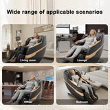 LIYIH Massage Chair Full Body, Zero Gravity Massage Recliner with 12 Fixed Casters, Full Body Airbag Massage, Waist and Leg Heating, Automatic Retractable Footrest, AI Voice Control