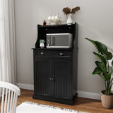 HOLTICO 54" Freestanding Kitchen Pantry Storage Cabinet with Doors and Adjustable Shelves, Microwave Oven Cabinet with Drawer for Kitchen, Bathroom or Hallway,Black