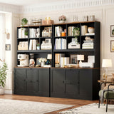 Tall File Bookcase with Power Outlet & Printer Stand, 2 Drawer Filing Cabinets for Home Office Fit Hanging A4 File