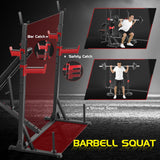 OPPSDECOR ASTM-Certified 900LBS Weight Bench Set with Squat Rack & Leg Extension, Preacher Curl Workout Bench & Bench Press Set for Home Gym Full Body Training