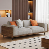 NessCarsti 64.56" Mid-Century Modern 2-Seater Fabric Sofa Couch, Grey