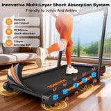 Treadmill with Speaker, 6-in-1 7.5MPH Foldable Treadmill for Home with App Compatible, Walking Pad with 10% Incline, LED Display, 3.0HP Brushless Drive, 350 LB Weight Capacity, 12 HIIT Programs