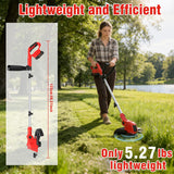 RAXONE 21V Cordless String Trimmer & Edger, 12" Auto-Feed Grass Cutter with 2.5Ah Battery & Fast Charger, 2-in-1 Electric Lawn Tool Includes 10 Lines for Garden and Yard Maintenance
