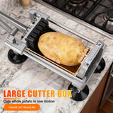 WODHMIEY Manual French Fry Cutter for Potatoes with Interchangeable Blades, Handheld Stainless Steel Potato Slicer for Home and Commercial Use (1/2'' & 3/8'' & 1/4'')