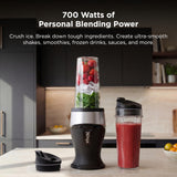 Ninja Fit Compact Personal Blender | Portable Blender for Smoothies, Shakes, and Frozen Blending | Includes (2) 16-oz. To-Go Cups and Spout Lids | 700 Watt | Black | QB3001SS