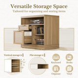Perledesign 2 Drawer File Cabinet with Lock, Natural Oak