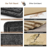 Large Bulletin Board, Foldable 60x36 Inches Cork Board Alternative, Large Felt Board Decorative Pin Board for Wall, Foldable Photo Board Self-Adhesive Vision Board with 36 Pushpins Dark Gray