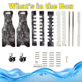 Rush Creek Creations Reel Salty Offshore and Inshore Waterproof Marine Grade 16 Rolling Fishing Rod Holder Dock/Garage Storage Rack, Gray/White, 29.8" L x 11.6" W x 30.9" H