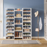 Tribesigns 14-Tier Shoe Rack, White Shoe Storage Cabinet with 22 Open Cubbies, 46 Pairs Wide Entryway Shelf for Shoes, Modern Organizer for Closet Living Room Entryway Hallway