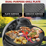QPMR Electric Grill Outdoor/Indoor,Portable BBQ Grill with Nonstick Surface,200 Square Inches Indoor Electric Barburcue Grill with Adjustable Heat,Stand/Tabletop,for Patio/Yard/Home(Black)