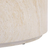 SAFAVIEH Outdoor - Tina Round Coffee Table - Travertine-Effect - Fully Assembled - Weather Resistant - Ideal for Deck, Patio, Backyard, 35.4" W x 35.4" D x 10.6" H (PAT6211A)