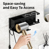 MAYZOLOP Hair Dryer Holder, Hair Tool Organizer, Blow Dryer Hanger Wall Mount for Dryer Hook, Bathroom Space-Saving Blow Dryer Organizer, Curling Irons Storage Wall Mounted
