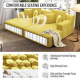 RENDGO 97 Inch Double Chaise Lounge Chair Indoor, Yellow