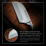 Hammer Stahl 5-Inch Cleaver | Ergonomic Quad-Tang Pakkawood Handle | German Forged High Carbon Steel | Straight-Edged Blade