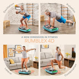 Lifepro Rumblex 4D Curved Vibration Plate Exercise Machine — Triple Motor, 7 Modes & 60 Speeds Vibrating Platform Machine — Full Body Vibration Plate for Lymphatic Drainage & at Home Workout