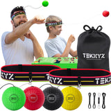 TEKXYZ Boxing Ball Family Pack, 2 Adjustable Headbands + 2 Novice Balls + 1 Veteran Ball + 1 Boxer Ball and More TEKXYZ