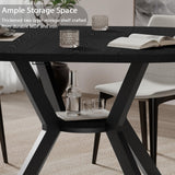 42"-58" Extendable Round Dining Table for 4-6 with Built-in Flip Leaf
