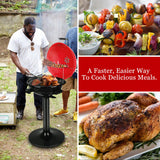 Electric Grill, Techwood Indoor/Outdoor Electric BBQ Grill, 1600W Portable Removable Stand Grill with Adjustable Heat & Drip Tray (Red)
