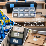 CLABEL 221B 2" Bluetooth Thermal Label Printer with 3 Label Rolls, Black