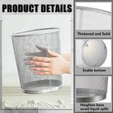 Zeyune 6 Pack Silver Office Mesh Trash Can Bulk 4 Gallon