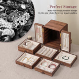 KAOTGOT Jewelry Box for Women Girls, Wooden Jewelry Box Organizer Functional With Drawers, 5 Layers Jewelry Storage Organizer for Earring, Ring, Necklace, Bracelets