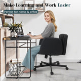 Criss Cross Chair with Wheels & Adjustable Armrests, PU Leather Computer Vanity Desk Chairs for Home, Office