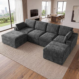 ReeQuo 150" Oversized Boneless Cloud Couch Sectional Sofa for Living Room