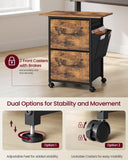 VASAGLE 2-Drawer File Cabinet, Mobile Printer Stand with Storage