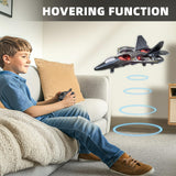 MSKOLER Foam Remote Control Airplane for Kids 8-12, 2.4 GHz RC Plane with Colorful Lights, 360° Flips and Stunt Roll, RC Airplane Toy for Boys and Girls Ages 8-16, Gift for Kids and Adults (Gray)