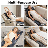 Kainsati Full Body Massage Mat with Heat & Detachable Neck Pillow - 10 Motors, 9 Speeds, 9 Modes for Neck & Back Pain Relief, Ideal Home Office Massage Pad, Gift for Men, Women
