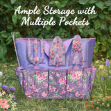 Gardening Tools, WisaKey 10 Piece Heavy Duty Purple Garden Tool Set with Handle, Durable Fashion Garden Supplies Organizer Handbag