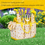 Gardening Gifts for Women, Gardening Tools for Women, 9 PCS Sunflower Garden Tools Set Kit with Garden Tool Bag, Yellow