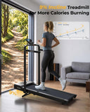 Superun Walking Pad Treadmill with Incline and Handle Bar, 3.0 HP Foldable Treadmills 300LBS Capacity Folding Walking Pad 3 in 1 Under Desk Treadmill Remote Control with APP, Black