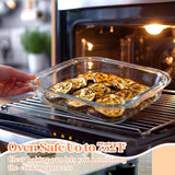Domensi 3 Pcs 9x9 & 8x8 &7x7in Square Glass Baking Dish Set Deep Baking Pan Stackable Bakeware with Handles Oven Dishwasher and Microwave Safe, 1 Qt, 1.2qt, 2 Qt