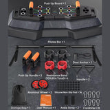 Push Up Board | Portable 25-In-1 Push up Board for Men | Pilates Bar & 20 Fitness Accessories with Resistance Bands & Ab Roller Wheel | At Home Gym, Pushup Handles for Floor | Professional Strength Training Equipment For Man and Women Flexfinity