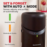 Honeywell Allergen Plus™ 3-in-1 HEPA Air Purifier for Home, Fan & Adjustable Airflow for Large Rooms up to 1928 Ft², Air Quality Sensor, Reduces Allergens, Pet Dander & Odors, Black, HPA6000B