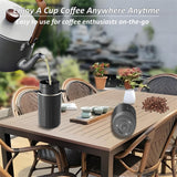 Portable Electric Coffee Grinder and Brewing Kit, Rechargeable, Conical Burr Mini Coffee Grinder with Filter, 32g Capacity & Coffee Cup for Camping, Travel, Office, Espresso, Pour Over, etc (Black)