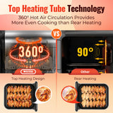 11.6QT Dual Basket Air Fryer Oven, Vertical 2-Basket Design, 6-in-1 Presets Function