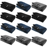 Meanplan 12 Pcs Microfiber Fabric Golf Towel 16 x 23 Inch Tri Fold Golf Towels for Golf Bags with Heavy Duty Clip Waffle Pattern Golf Towel for Men Women Golf Club Gifts (Black, Gray, Navy Blue)