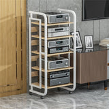 Modern 5-Tier White AV Ma Cabinet - Slish Sto Rack for TV, Record Player & Video Games - Sturdy Entertainment Center with Space-Saving Design - 3/4/5 Tier Opts