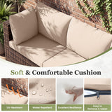 Amopatio 8 Pieces Patio Furniture Set with Fire Pit Table, All-Weather Outdoor Sectional