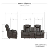72" Power Reclining Sleeper Sofa Couch with USB Ports, Home Theater Power Reclining Loveseat with Cup Holders | Brownish Gray Lexicon