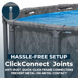 Bestway APX 365 16' x 48" Above Ground Pool, Round Metal Frame Outdoor Swimming Pool Set with Sand Filter Pump, Ladder, and Cover, Dark Marble