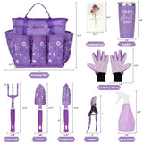 Gardening Gifts for Women, Garden Tool Set, Heavy Duty Gardening Hand Tools with Garden Tool Bag, Purple