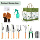 10-Piece Heavy Duty Garden Tool Set for Women, Rust-Proof Gardening Hand Tools with Durable Garden Tools Organizer Handbag