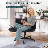 Criss Cross Chair with Wheels & Adjustable Armrests, PU Leather Computer Vanity Desk Chairs for Home, Office